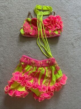 Revolution Tenth House Neon Pink & Lime Girls Dance Costume